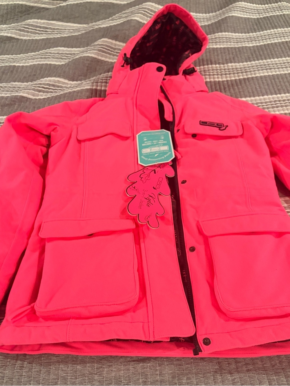 NWT DSG Women’s XS Hooded Kylie Jacket - Bright Pink